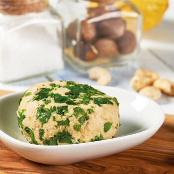 Veganistische cashewkaas met puree-inzet