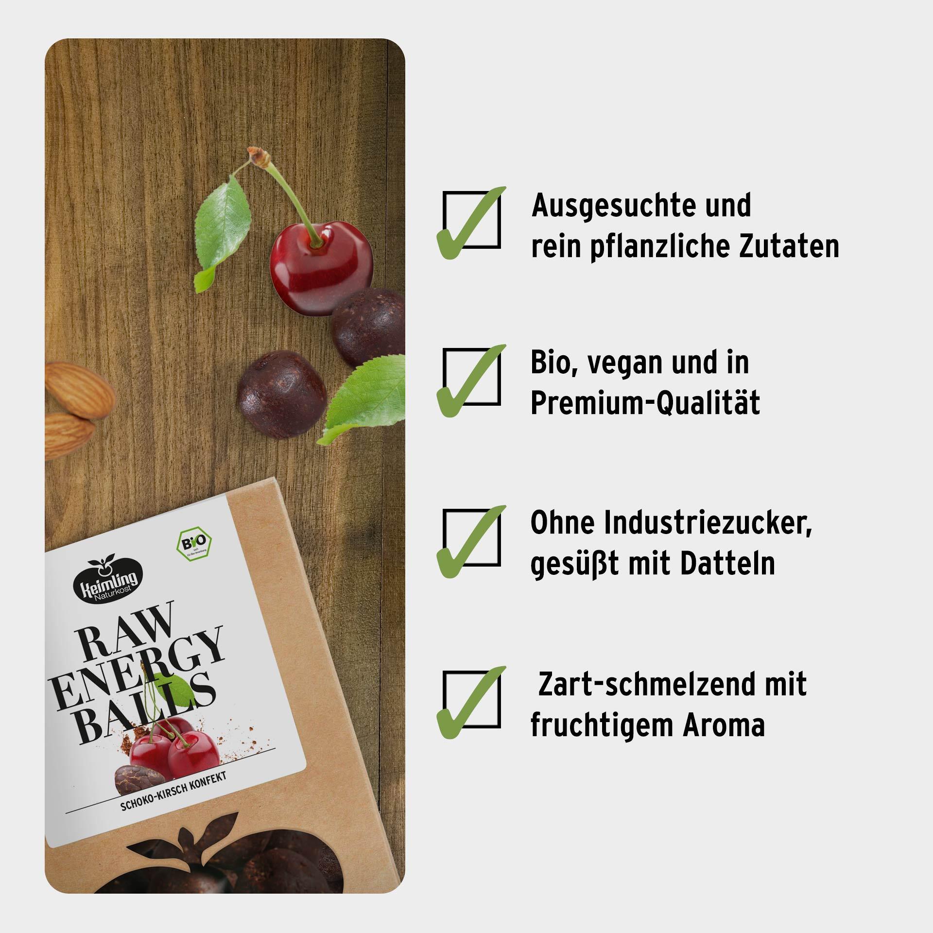 Raw Energy Balls Schoko-Kirsch, bio 200 g