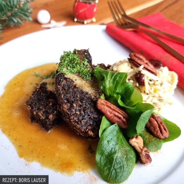 Festlicher Genuss: Pekannuss-&amp;quot;Braten&amp;quot; mit Orangen-Cranberry-Safran ...