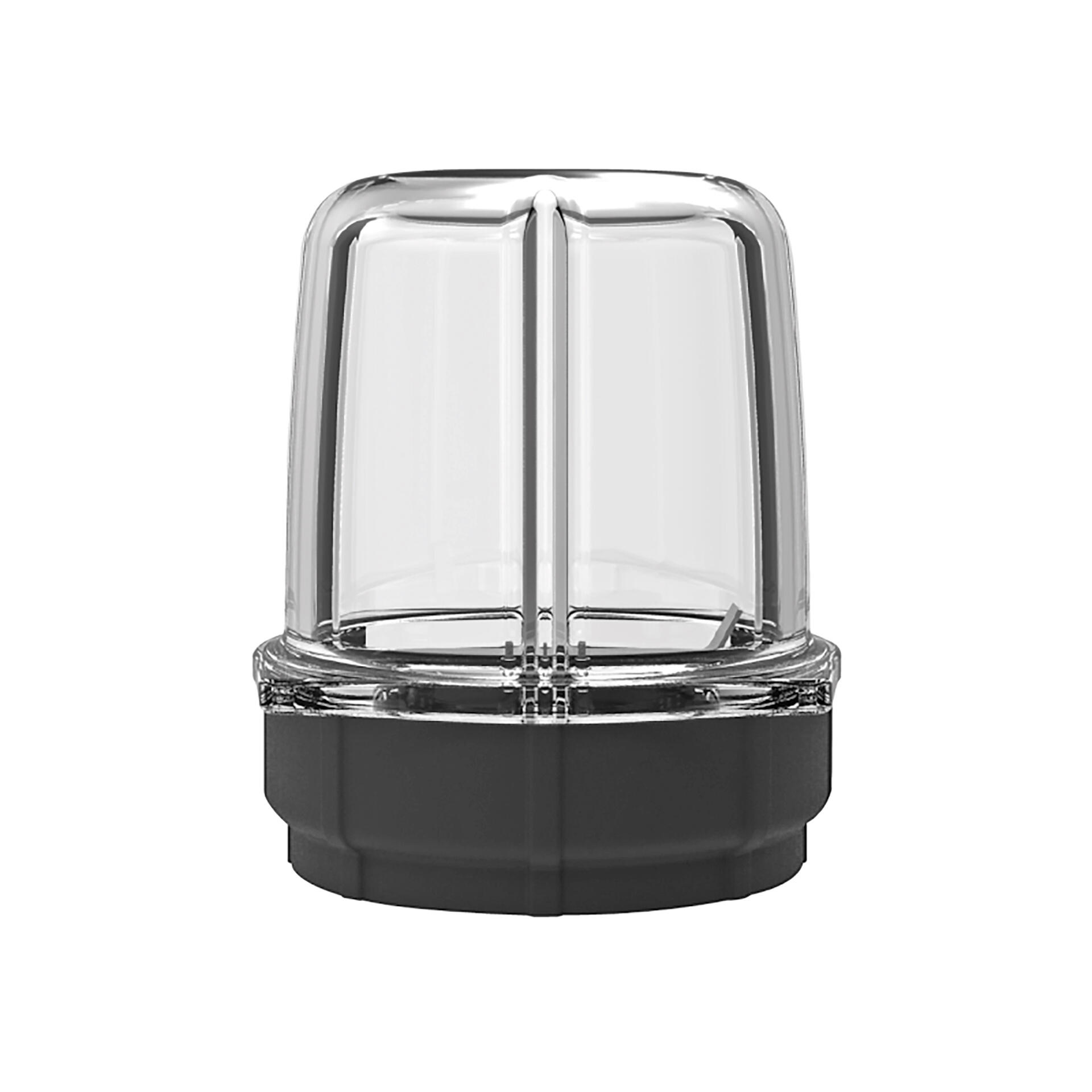 Kleiner, transparenter Mahlbehälter mit schwarzer Basis für den Magimix Power Blender.