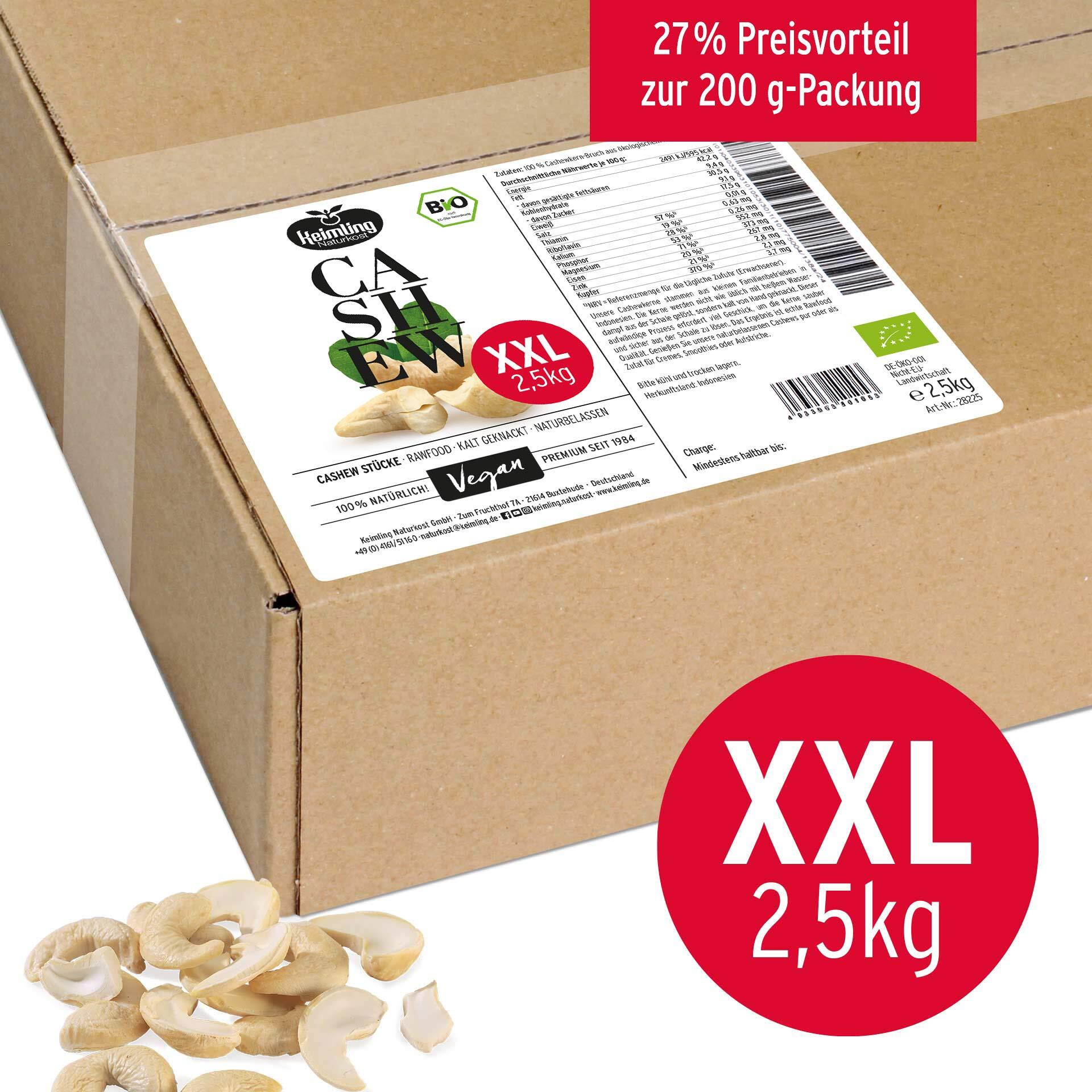 Rohkost Bio-Cashew-Stücke 2.5 kg Rohkost Bio-Cashew-Stücke 2.5 kg