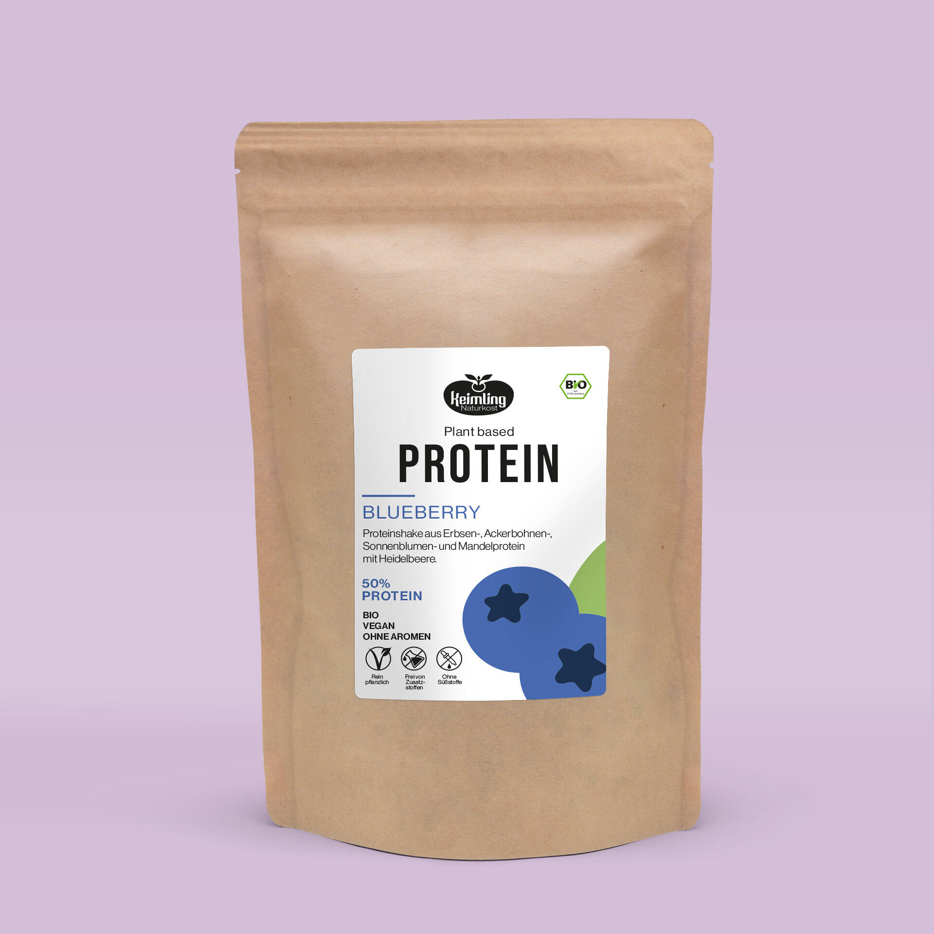 Proteinshake Blueberry, bio 500 g