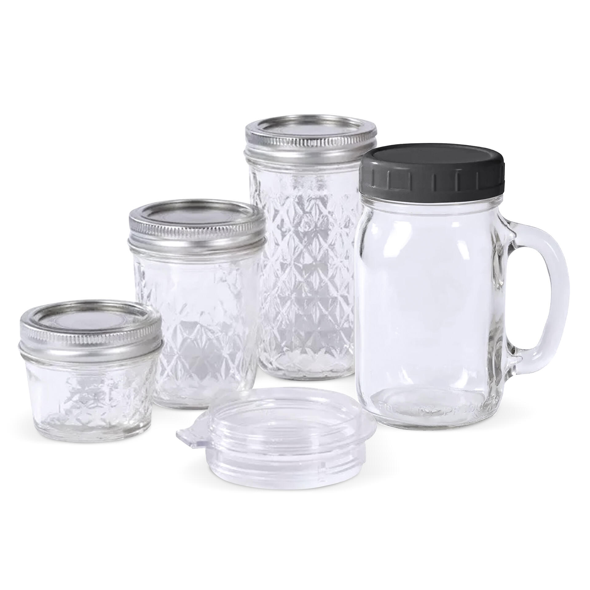 Mason-Jar-Mixbehälter Glas-Set (5-teilig) Mason-Jar-Mixbehälter Glas-Set (5-teilig)