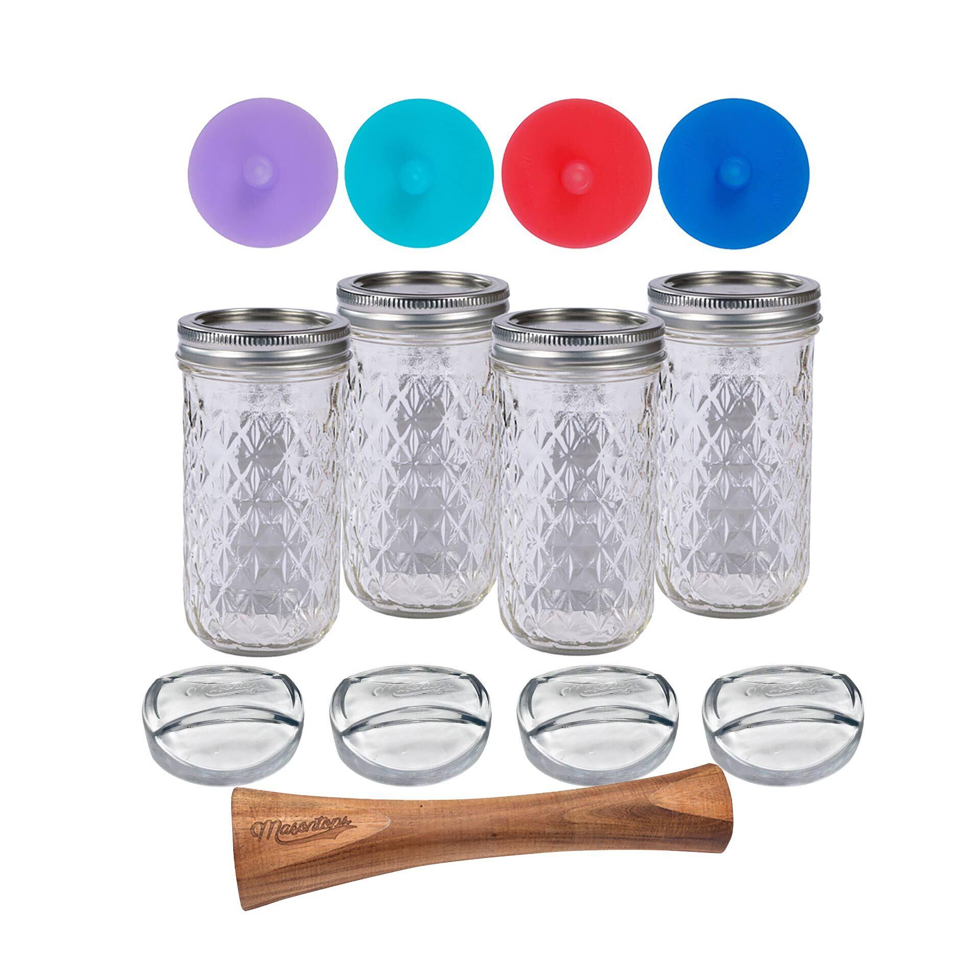 Masontops Fermentations-Set inkl. 4x 225 ml Mason Jar Gläser Masontops Fermentations-Set inkl. 4x 225 ml Mason Jar Gläser