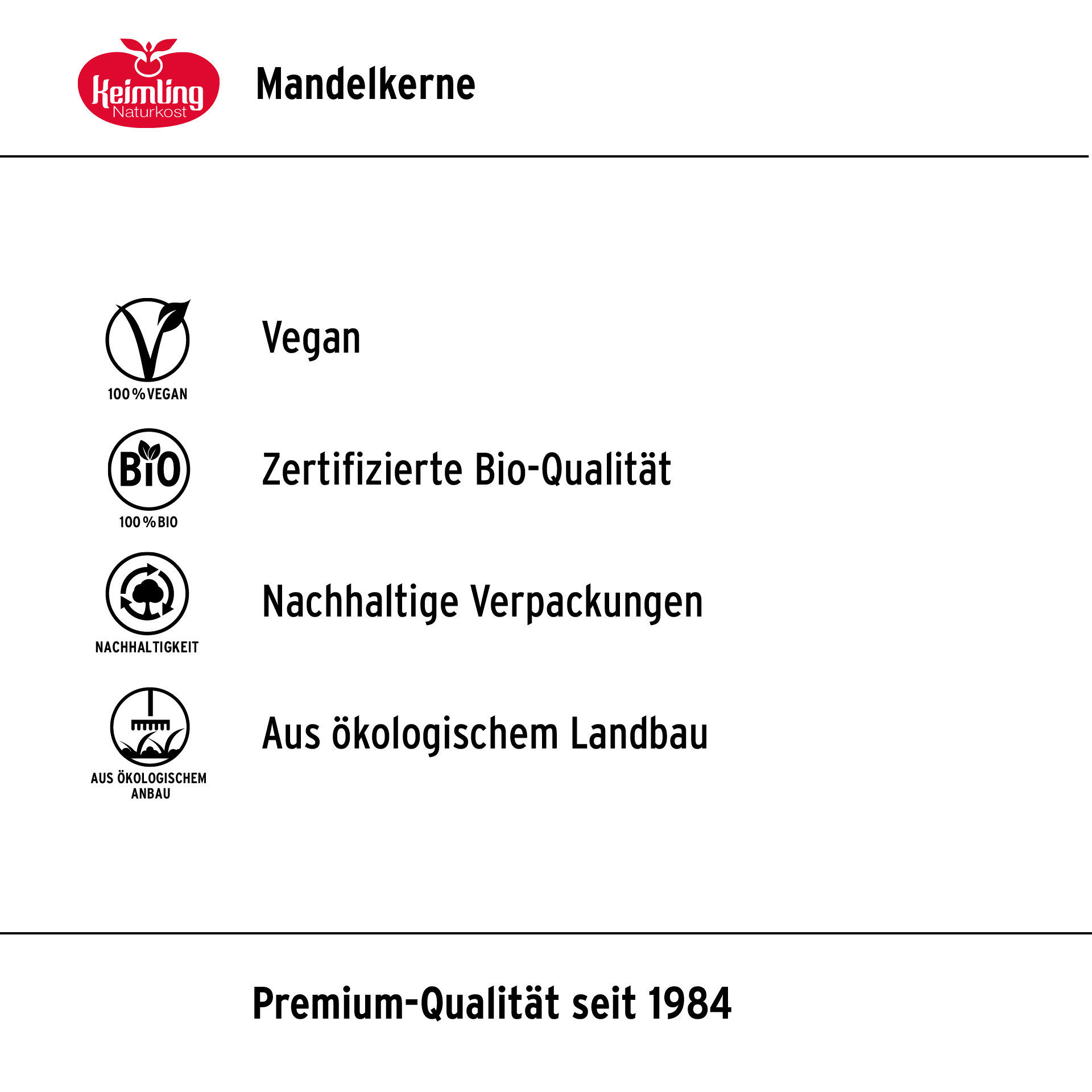 Mandeln, bio 200 g Mandeln, bio 200 g