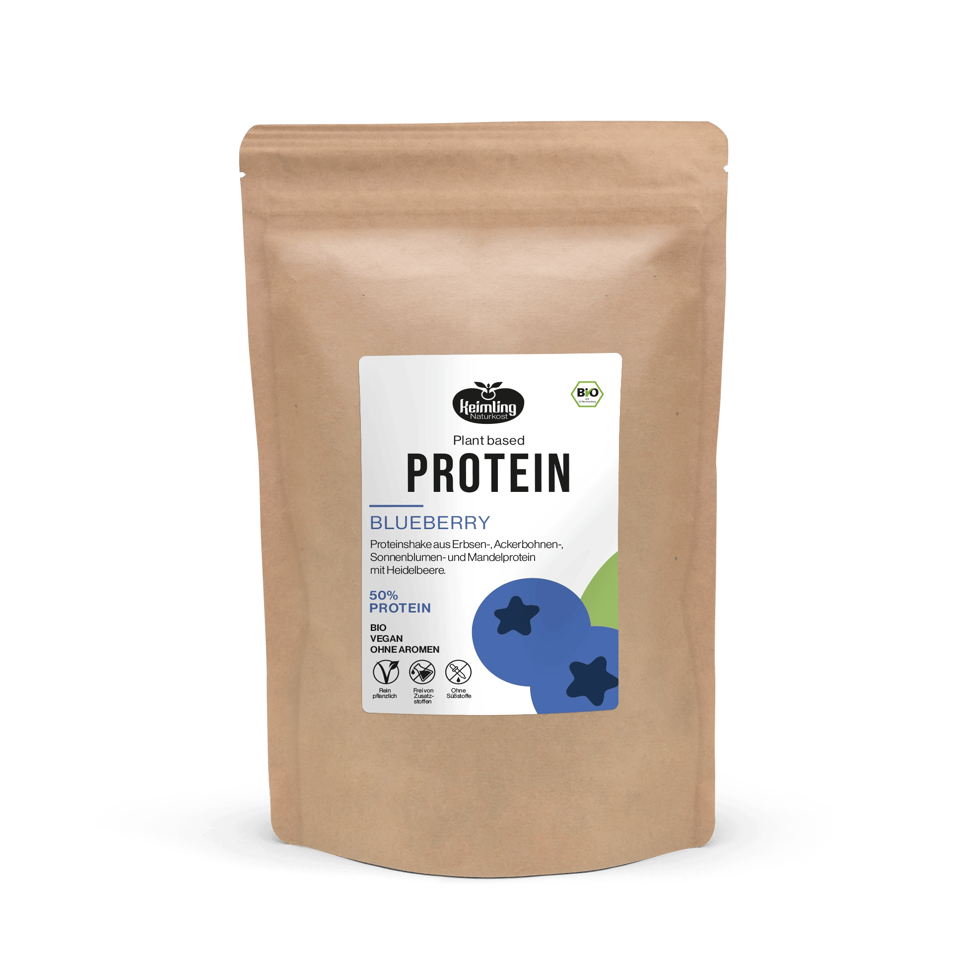 Proteinshake Blueberry, bio 500 g