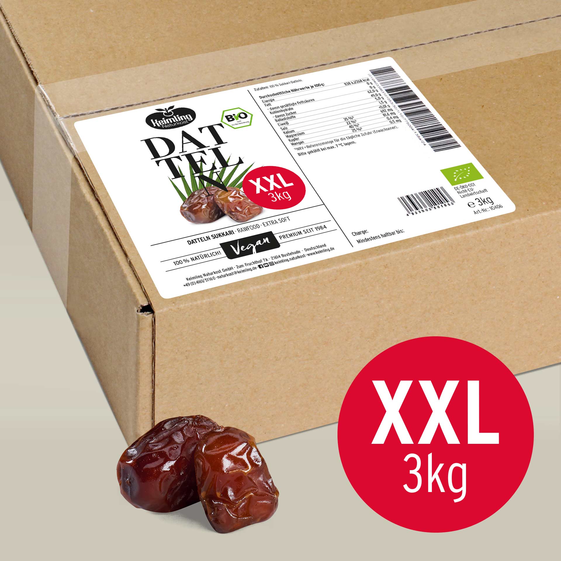 Datteln Sukkari, bio 3 kg