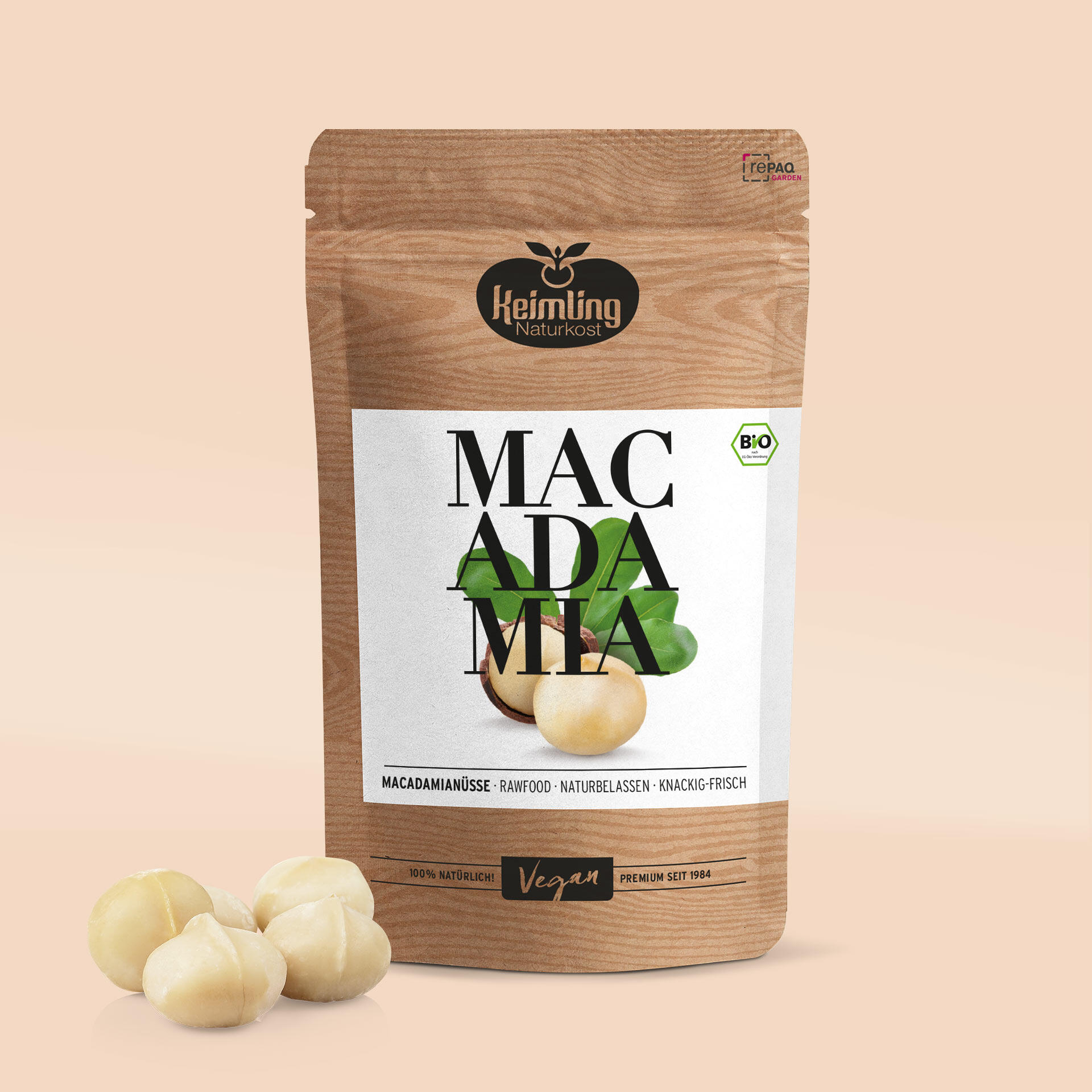 Macadamia, ganze Nüsse, bio 400 g