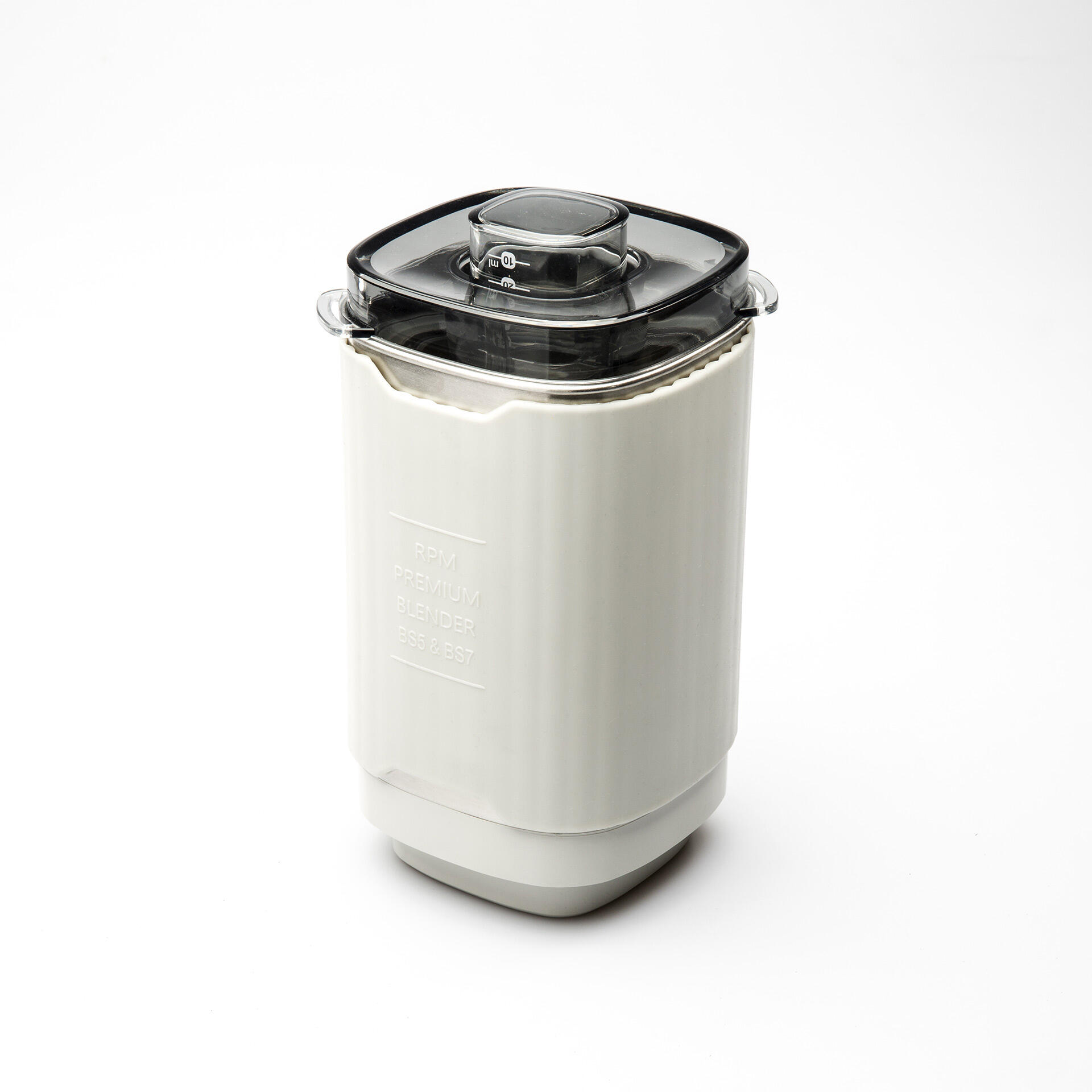 1L Edelstahlbehälter mit Silikonmantel als Hitze/Kälteschutz - schräg seitlich