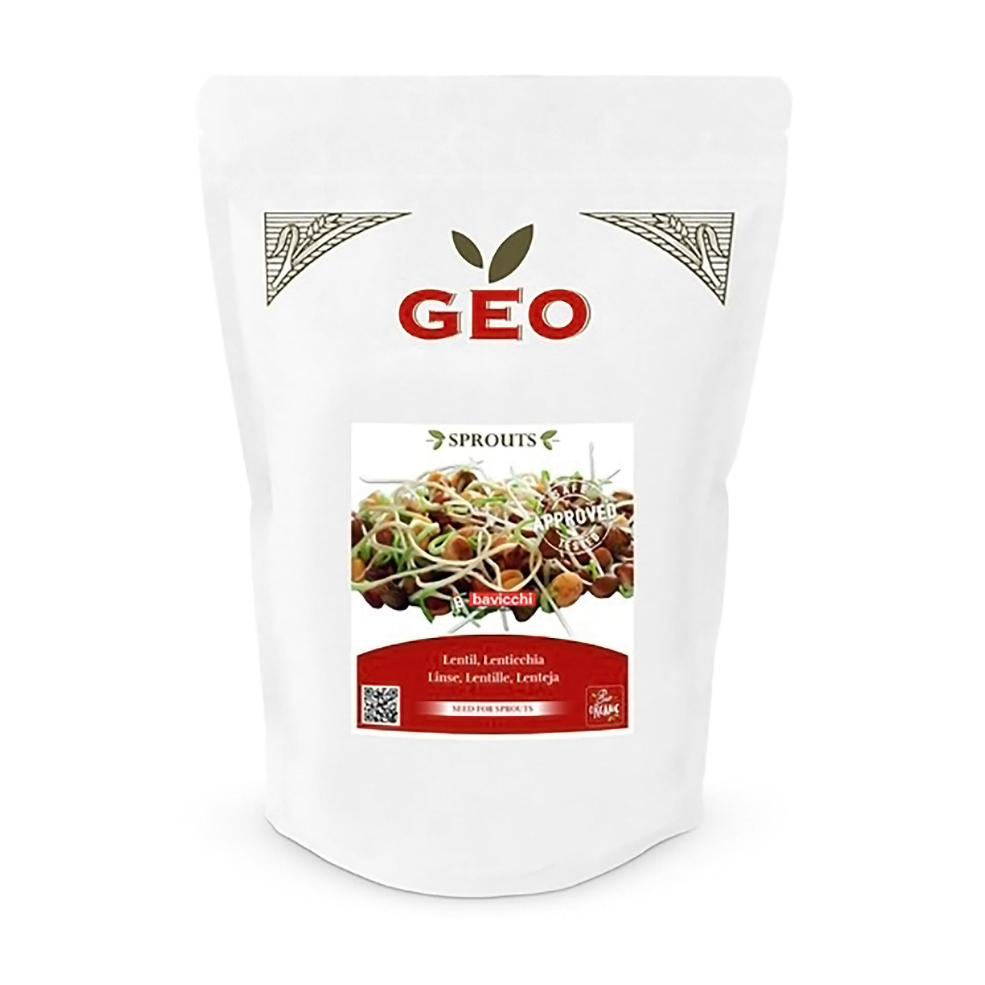 Geo Sprouts Linsen Keimsaaten in Verpackung Geo Sprouts Linsen Keimsaaten in Verpackung