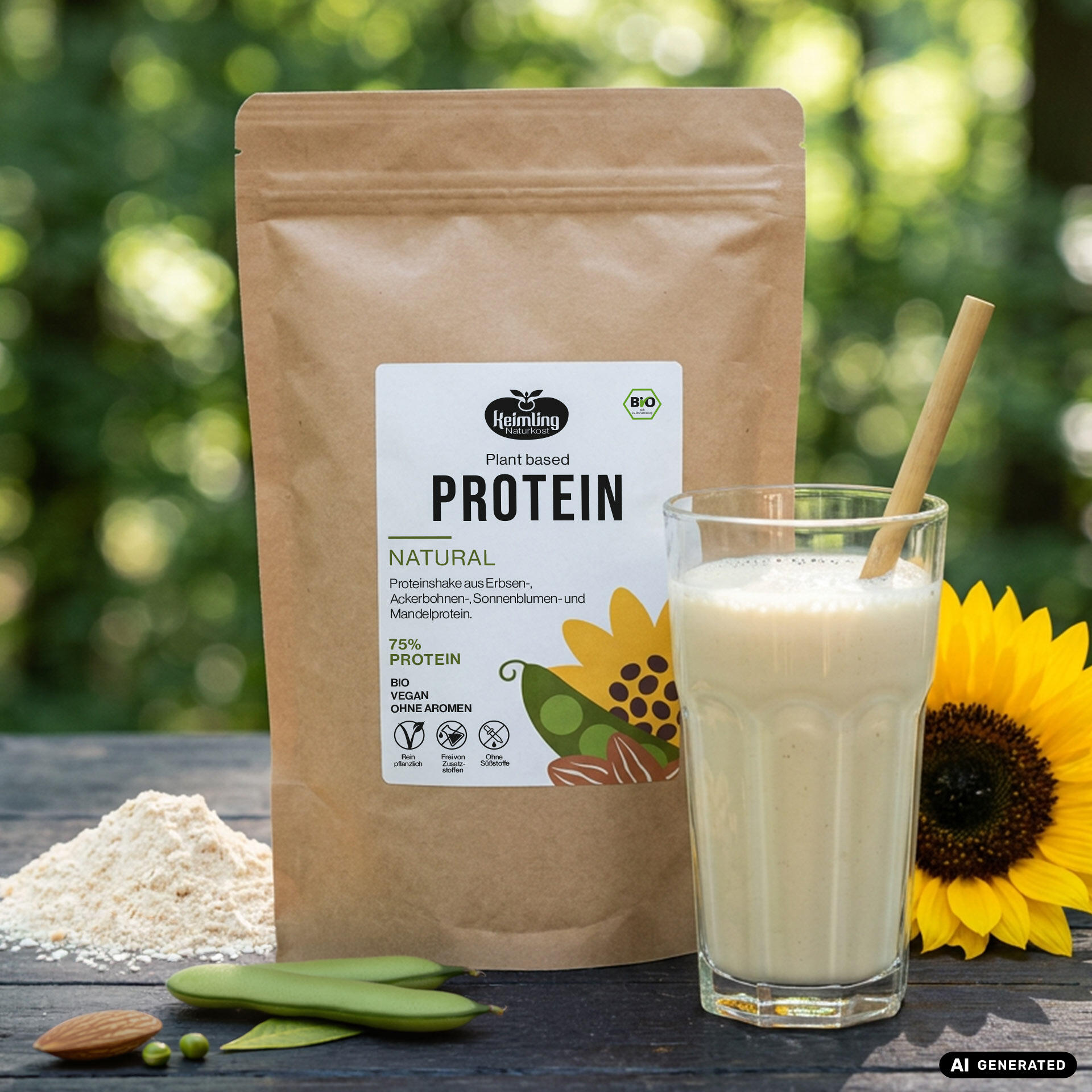 Proteinshake Natural, bio 500 g