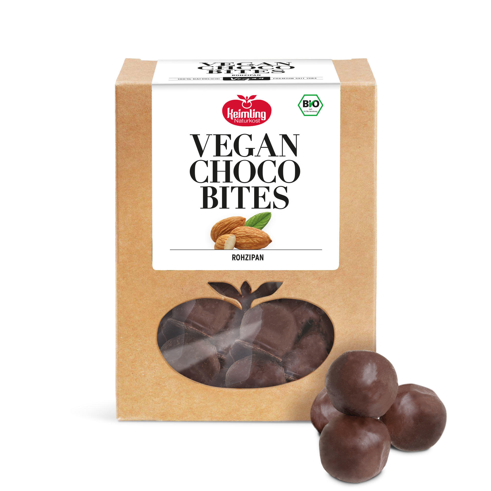 Vegan Choco Bites Rohzipan, bio 200 g online kaufen im Keimling Shop