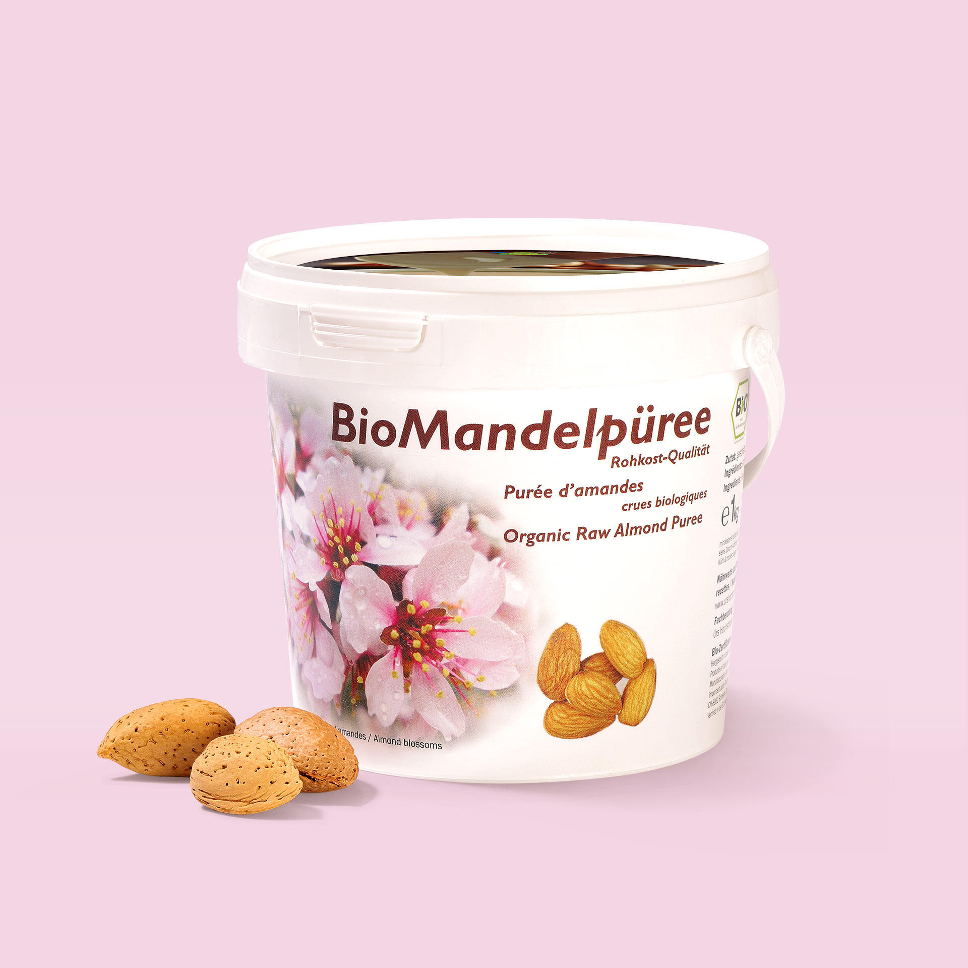 Organic almond puree white, organic 1 kg