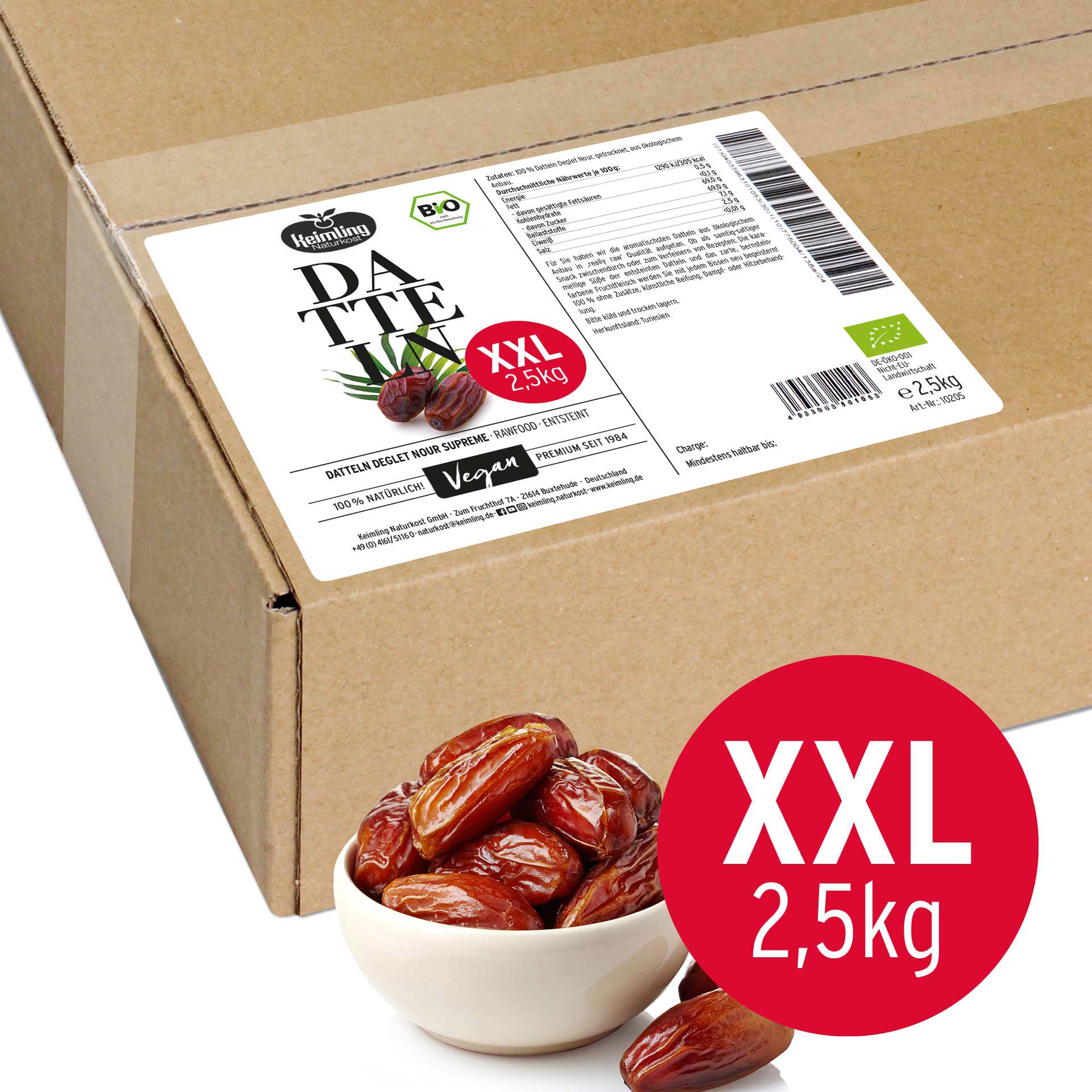 Datteln Deglet Nour, entsteint 2.5 kg Datteln Deglet Nour, entsteint 2.5 kg
